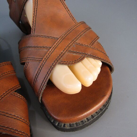 Vintage Kinsman Faux Leather Sandals Men's Size 11 Buckle Strap Open Toe Shoes - Picture 3 of 8